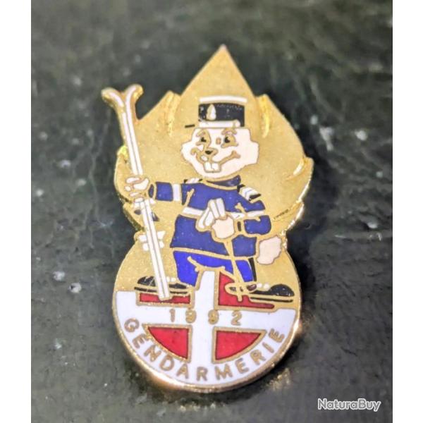 B pins pin's insigne militaire gendarmerie nationale JO Alberville 1992 marmotte ski   Tres bon etat