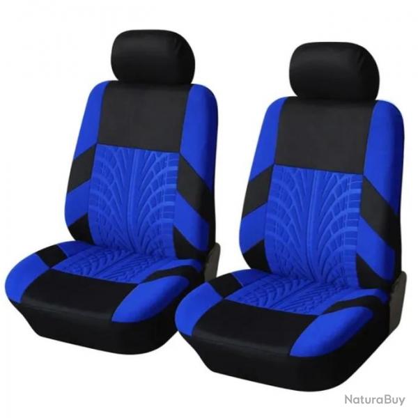 Ensemble de Housses de Sige Avant de Voiture 4 Pices Universel Lavable Bleu