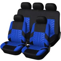 Ensemble Complet Housses de Siège de Voiture 5 Places Universel lavable Bleu