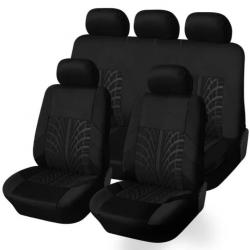 Ensemble Complet Housses de Siège de Voiture 5 Places Universel lavable Noir