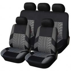 Ensemble Complet Housses de Siège de Voiture 5 Places Universel lavable Gris