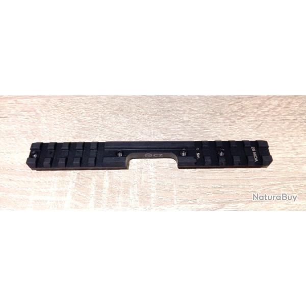 Rail Picatinny CZ 457 noir Pent 25 MOA en Aluminium