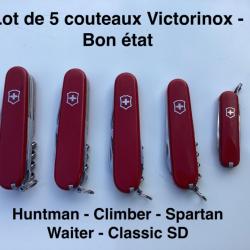 Lot 5 couteaux Victorinox  - Occasion très bon état