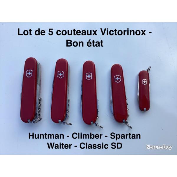 Lot 5 couteaux Victorinox  - Occasion trs bon tat