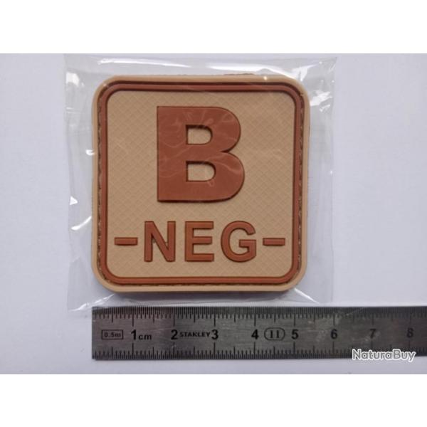 Pacth 3D groupe sanguin B -NEG- tan velcro