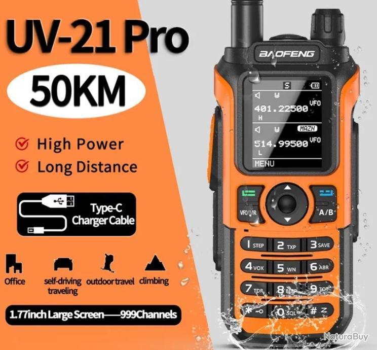 Talkie-Walkie VHF BAOFENG UV-21 PRO Longue distance,CB, RADIO ...