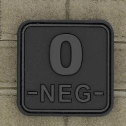 Pacth 3D groupe sanguin O -NEG- noir velcro