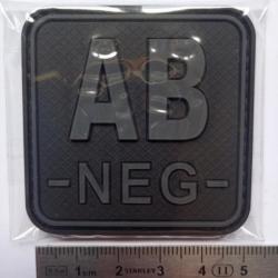 Pacth 3D groupe sanguin AB -NEG- noir velcro