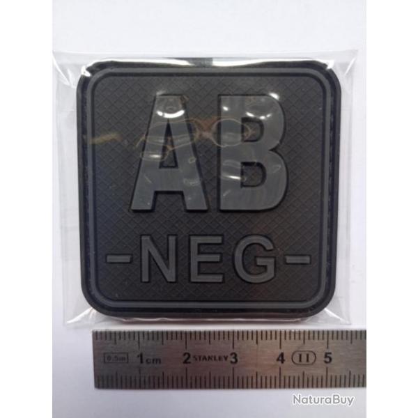 Pacth 3D groupe sanguin AB -NEG- noir velcro