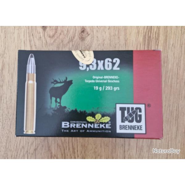 20 Munitions BRENNEKE TUG 293Gr Cal 9.3x62