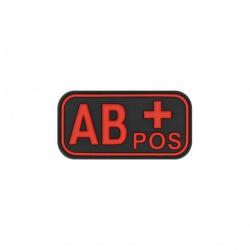 Pacth 3D groupe sanguin  AB +POS noir/rouge