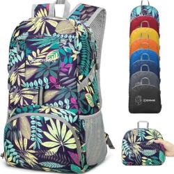 Sac a Dos Pliable Léger  Pliable De Randonnée Packable Daypack Pour Femme Homme Sport 35L Feuilles