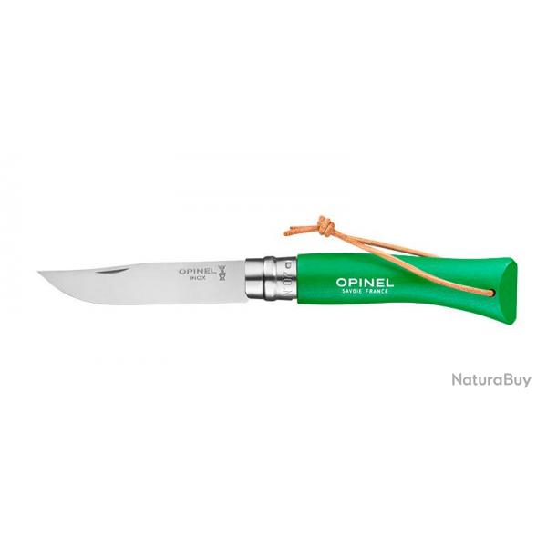 Opinel Baroudeur N07 VERT PRAIRIE avec lien cuir