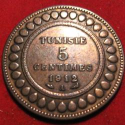 TUNISIE 5 centimes 1912 A ttb+