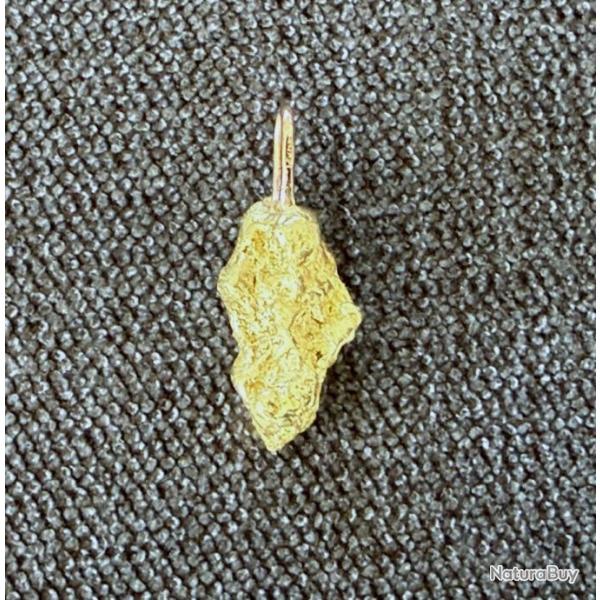 Ppite naturelle en or 22 / 24 K avec montage en or 18 carats - Origine : Alaska