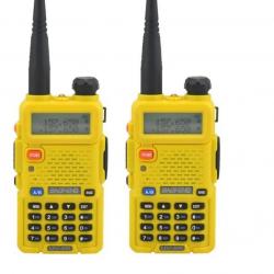 Paire de Talkies-walkies Baofeng UV-5R (Jaune) - LIVRAISON GRATUITE