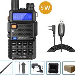 Talkie-walkie Baofeng UV-5R (5W) + Cable USB - LIVRAISON GRATUITE