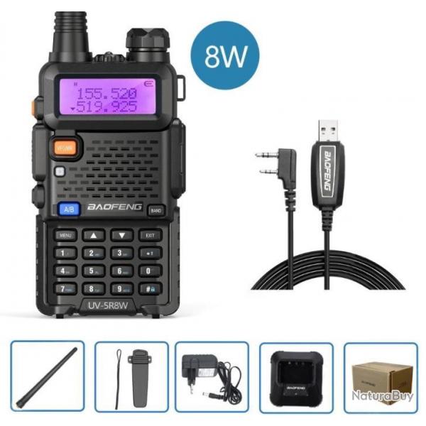 Talkie-walkie Baofeng UV-5R (8W) + Cable USB - LIVRAISON GRATUITE