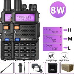 Paire de 2 Talkies-walkies Baofeng UV-5R (8W) - LIVRAISON GRATUITE