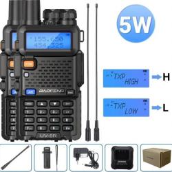 Paire de 2 Talkies-walkies Baofeng UV-5R (5W) + Antennes longues - LIVRAISON GRATUITE