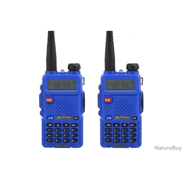 Paire de Talkies-walkies Baofeng UV-5R (Bleu) - LIVRAISON GRATUITE