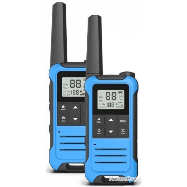 Paire de Talkies-walkies Baofeng F22 PMR446 (Bleu) - LIVRAISON GRATUITE