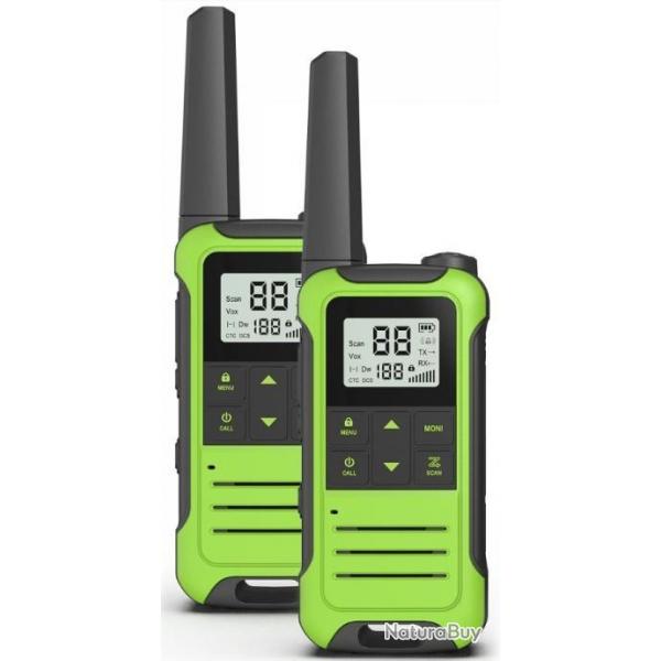 Paire de Talkies-walkies Baofeng F22 PMR446 (Vert Clair) - LIVRAISON GRATUITE