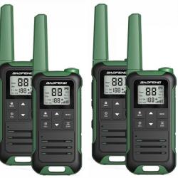 Lot de 4 Talkies-walkies Baofeng F22 PMR446 (vert) - LIVRAISON GRATUITE