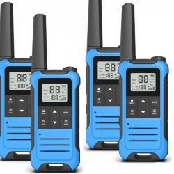 Lot de 4 Talkies-walkies Baofeng F22 PMR446 (Bleu) - LIVRAISON GRATUITE