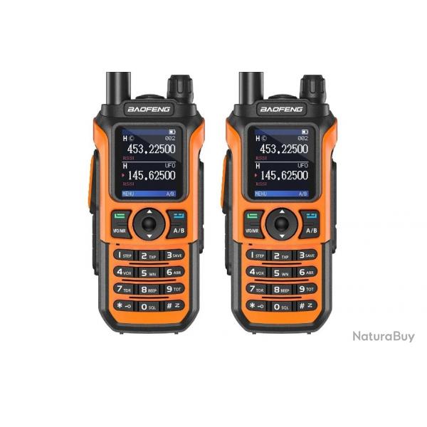 Paire de Talkies-walkies Baofeng UV-21 PRO V2 (Orange) - LIVRAISON GRATUITE