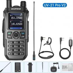 Talkie-walkie Baofeng UV-21 PRO V2 + Ecouteur, Antenne longue et Cable USB - LIVRAISON GRATUITE