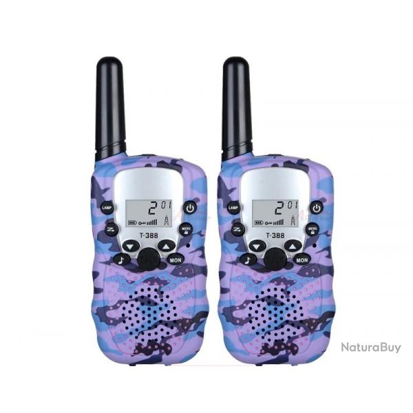 Paire de Talkies-walkies Baofeng T-388 (Camo Violet) - LIVRAISON GRATUITE