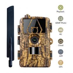 Caméra de Chasse 4G LTE avec APP et Carte SIM  60MP 8K avec Audio Vidéo Vision Nocturne IP66 Étanche