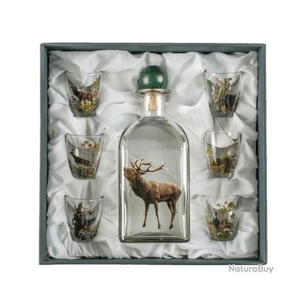 Service  eau de vie motif grand-gibier