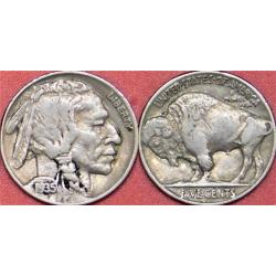 BUFFALO NICKEL pièce 5 cents Américain 1935 intacte très belle définition INDIEN et BISON D'Amérique