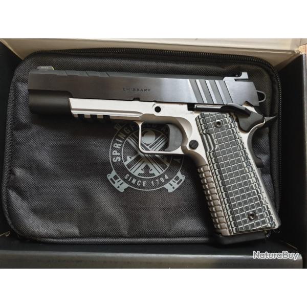 .45 ACP Springfield Armory 1911 Emissary, inox, canon 5" - 2 chargeurs 8 coups