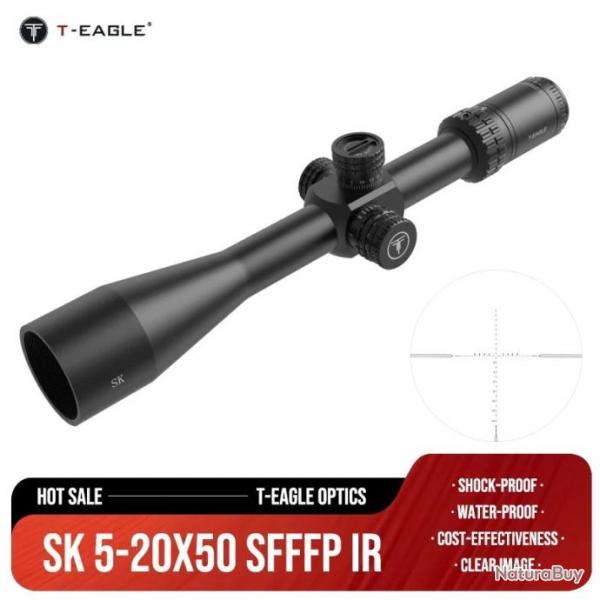 T-Eagle SK5-25X50 SFFFP IR Rail 11MM Haut paiement en 3 ou 4 fois -