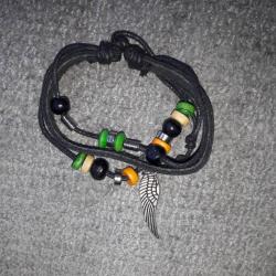 folk ART artisanal Rares faits main BRACELETS BIKER Chasse Pêche Nature Aventure, cuir et perles