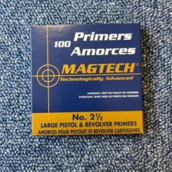 100 primers amorces Magtech No.2 1/2Large pistol & revolver primers