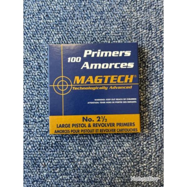 100 primers amorces Magtech No.2 1/2Large pistol & revolver primers