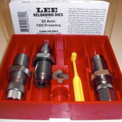 LEE RELOADING DIES CARBIDE - 3 OUTILS - 32 AUTO - 7,65 BROWNING