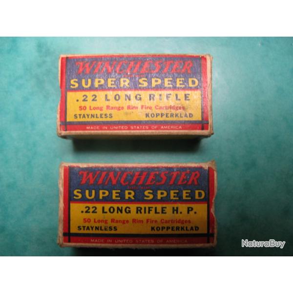 Lot de 2 boites de cartouches 22 LR Winchester Super Speed HP