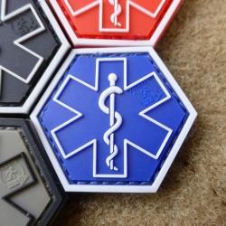 Patch PARAMEDIC Hexagon PVC patch Blue - JTG