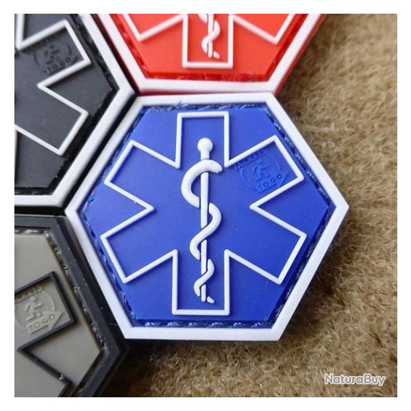 Patch PARAMEDIC Hexagon PVC patch Blue - JTG