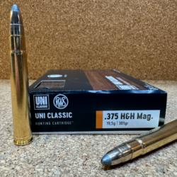 1 BOITE DE MUNITIONS CHASSE RWS CAL:375 H&H UNI CLASSIC 19.5 GR