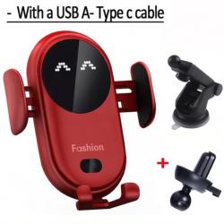 Support de Téléphone de Voiture Qi Chargeur Sans Fil Capteur Infrarouge Rouge