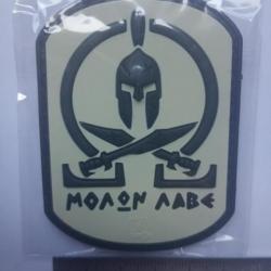 Patch PVC "MOLON LABE" BLANC