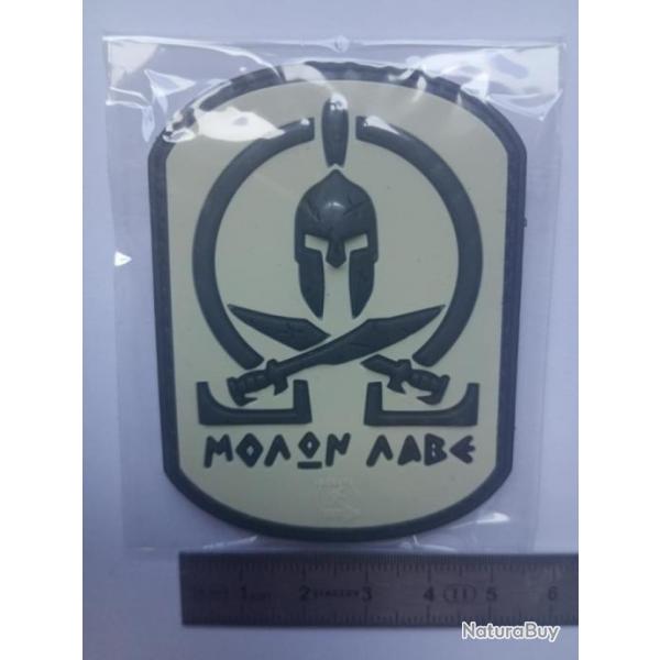 Patch PVC "MOLON LABE" BLANC