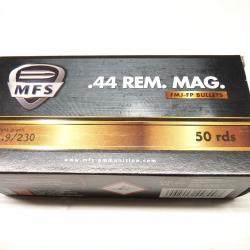 BOITE DE 50 MUNITIONS MFS- CALIBRE 44 REM MAG - 14.9G / 230 GRAINS FMJ