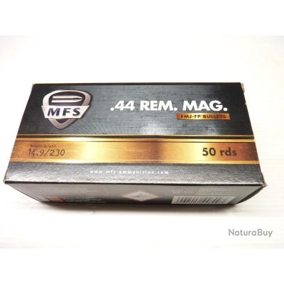 BOITE DE 50 MUNITIONS MFS - CAL.44 REM MAG - 14.9G / 230 GRAINS FMJ ...